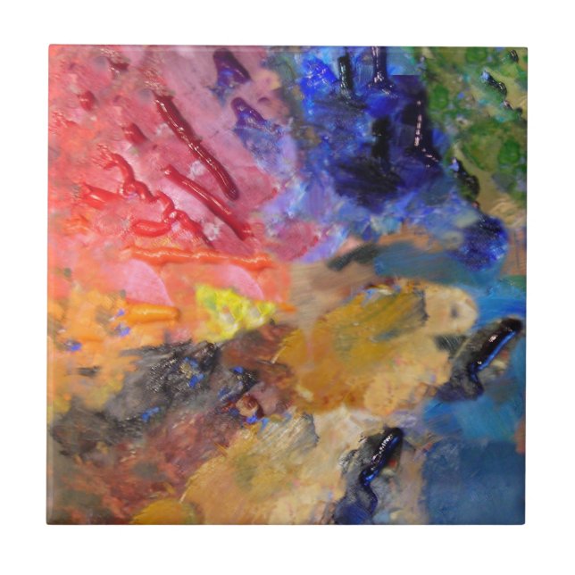 Artist Painter's Palette Colourful Paint  Ceramic Tile (Front)