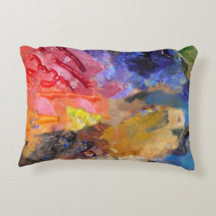 Artist Painter's Palette Colourful Paint Decorative Cushion