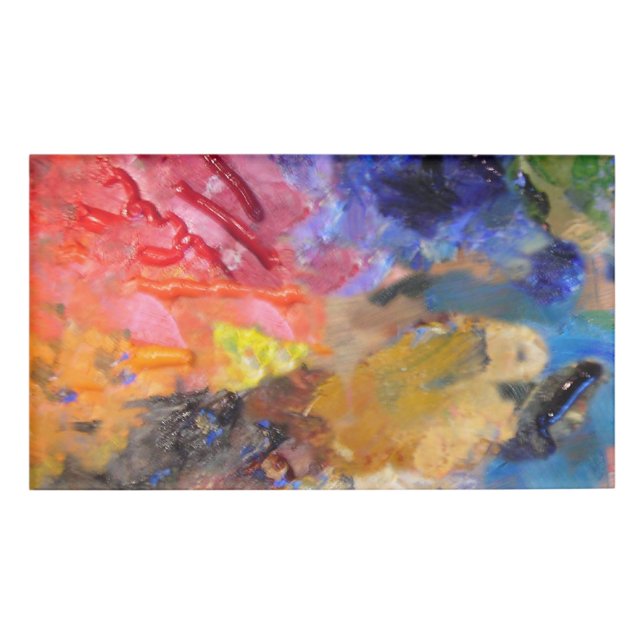 Artist Painter's Palette Colourful Paint  Name Tag (Front)