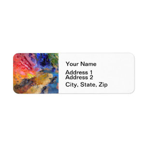 Artist Painter's Palette Colourful Paint  Return Address Label