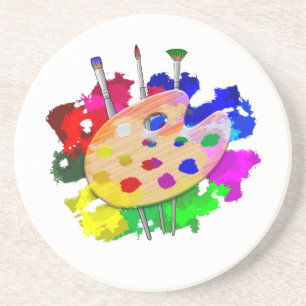 Artist Palette And Brushes Coaster