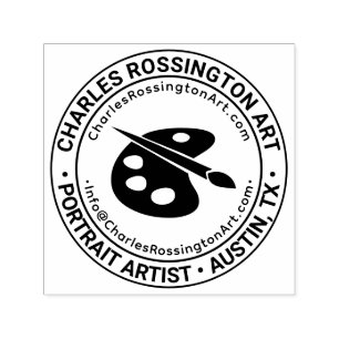 Artist Palette Business Name Location URL Email Self-inking Stamp