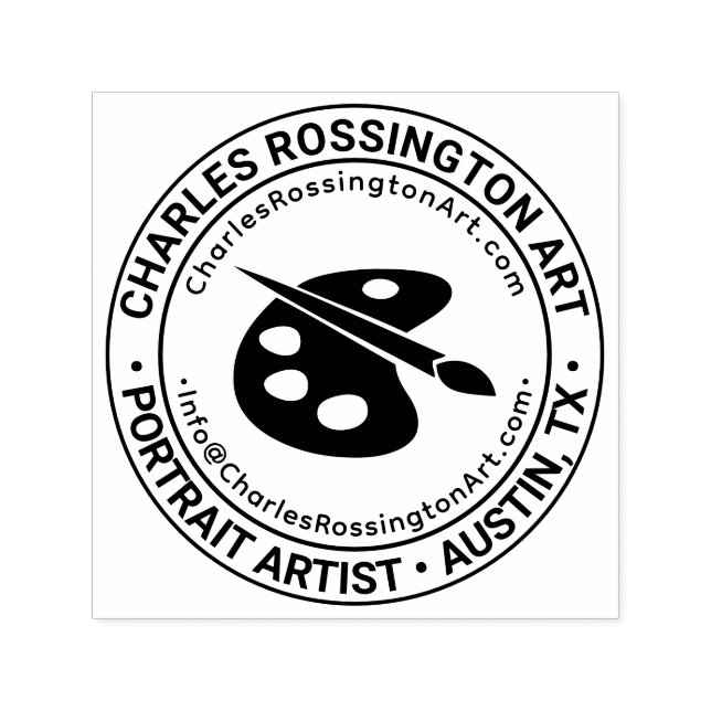 Artist Palette Business Name Location URL Email Self-inking Stamp (Design)