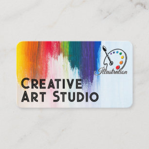 Artist Palette   Colourful Brush Strokes   Creativ Business Card