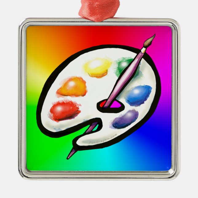 Artist Palette Metal Ornament (Front)