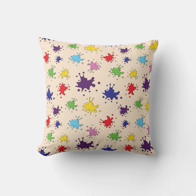 Artist palette Paint splatter Ink spot pillow (Front)