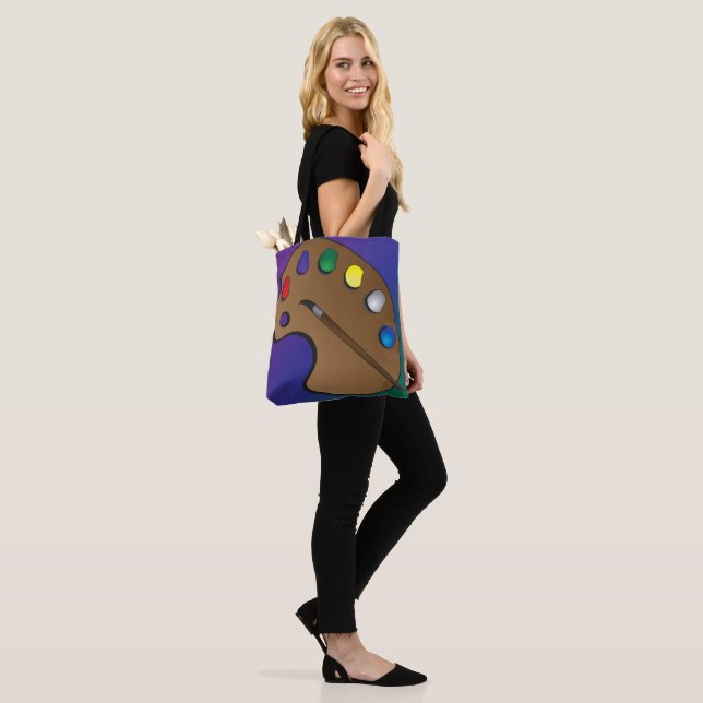Artist Palette Themed Shoulder Tote (On Model)