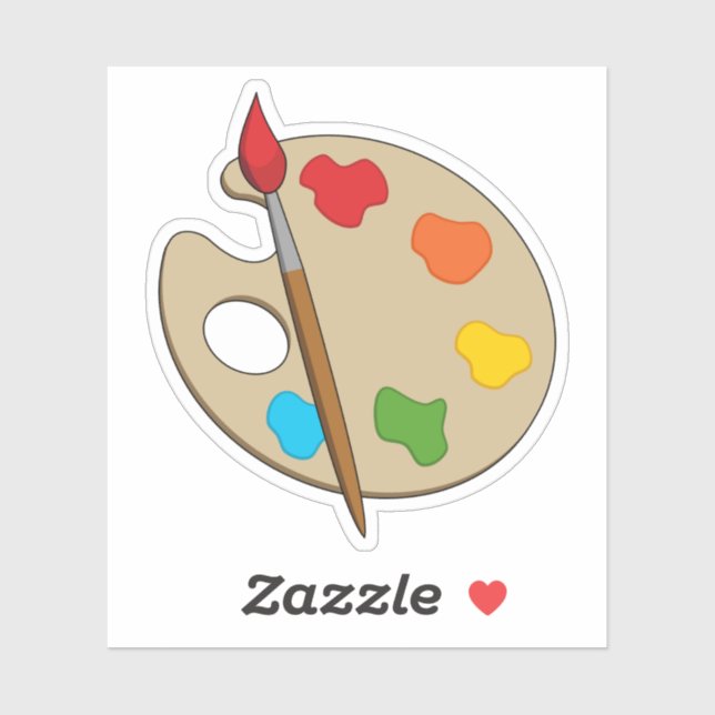 Artist Palette with Paint Brush (Sheet)