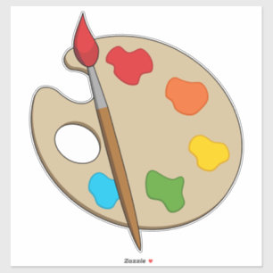 Artist Palette with Paint Brush