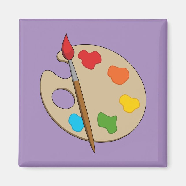 Artist Palette with Paint Brush Magnet (Front)