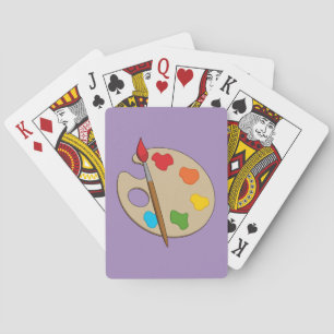 Artist Palette with Paint Brush Playing Cards