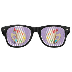 Artist Palette with Paint Brush Retro Sunglasses