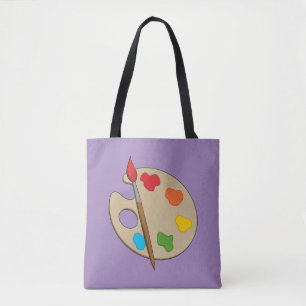 Artist Palette with Paint Brush Tote Bag