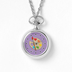 Artist Palette with Paint Brush Watch
