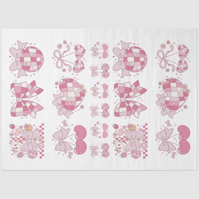 Artist  Paper Crafter Pink Bow Coquette Ephemera  (Front)