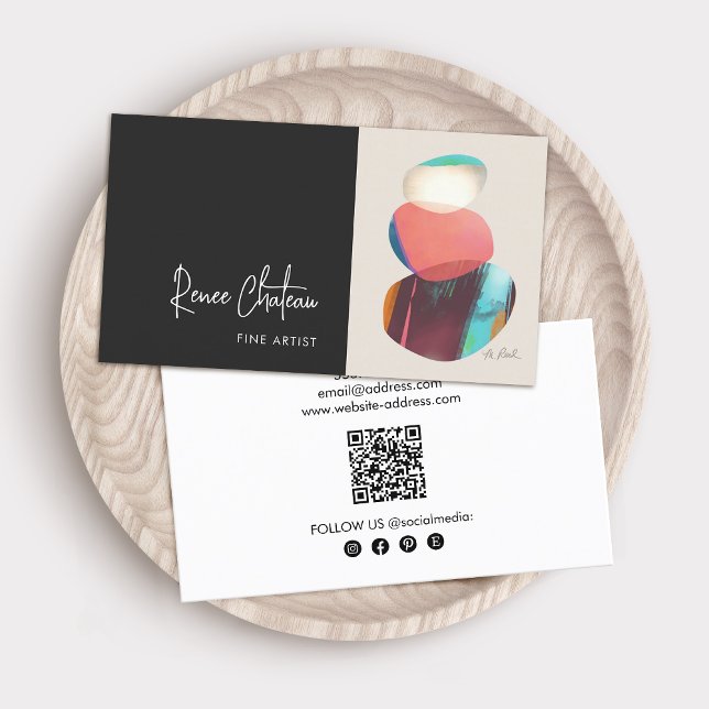 Artist Photo Black - customisable window size Business Card (Creator Uploaded)