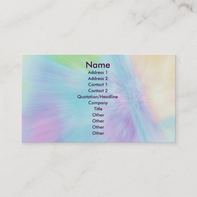 "Artist" Profile Card - Customisable (Front)