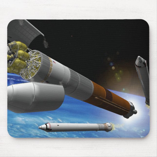 Artist rendition of a heavy-lift rocket mouse pad (Front)