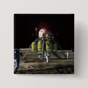 Artist rendition of a new spaceship to the moon 2 15 cm square badge