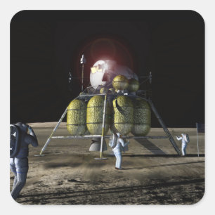 Artist rendition of a new spaceship to the moon 2 square sticker