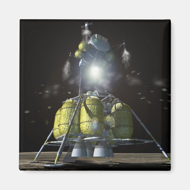 Artist rendition of a new spaceship to the moon 3 magnet (Front)