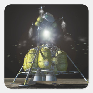 Artist rendition of a new spaceship to the moon 3 square sticker