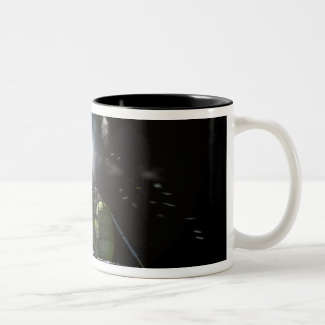 Artist rendition of a new spaceship to the moon 3 Two-Tone coffee mug (Right)