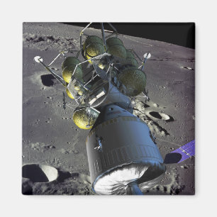 Artist rendition of a new spaceship to the moon magnet