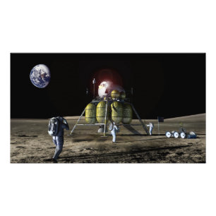 Artist rendition of a new spaceship to the moon photo print