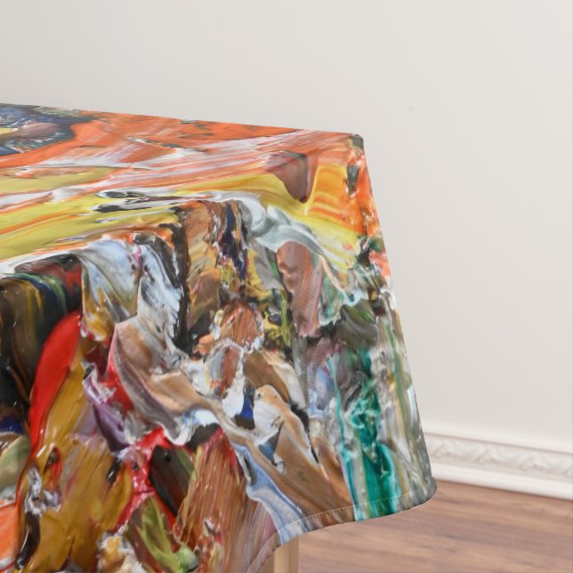 Artist’s Palette: Expressive Paint Stroke Pattern Tablecloth (In Situ)