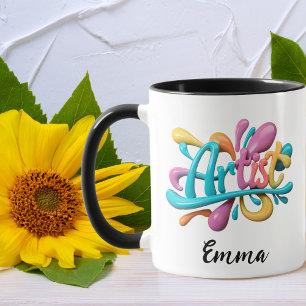 Artist Script Typography,Colourful, Modern, Stylis Mug
