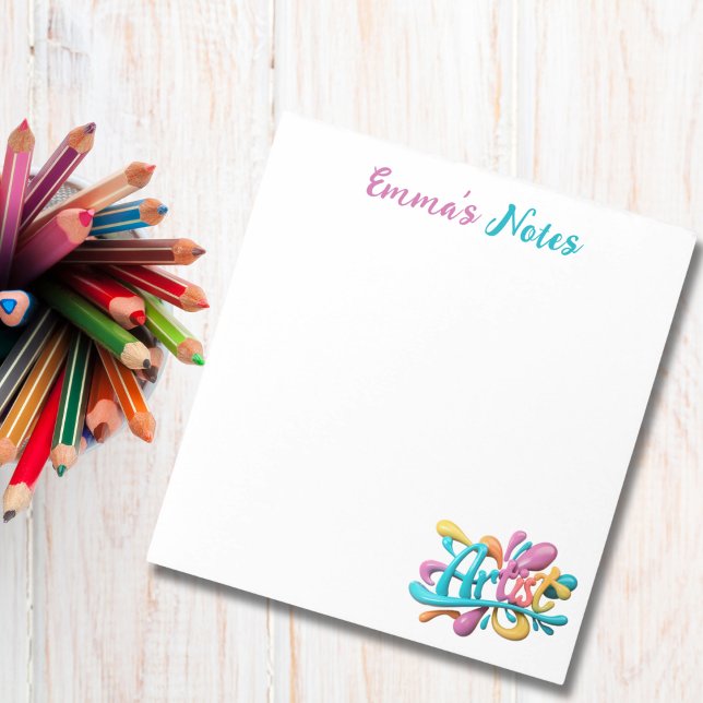 Artist Script Typography,Colourful, Modern, Stylis Notepad (Creator Uploaded)