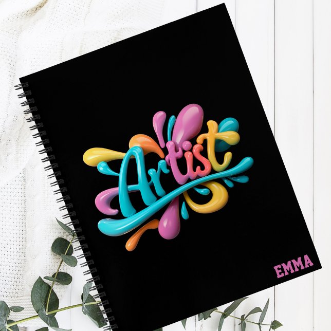 Artist Script Typography,Colourful, Stylish Modern Notebook (Creator Uploaded)