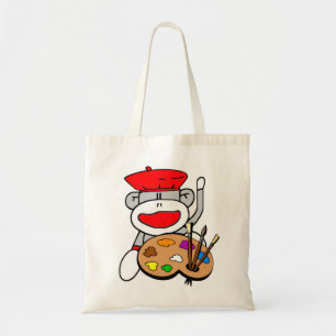 Artist Sock Monkey Tote Bag