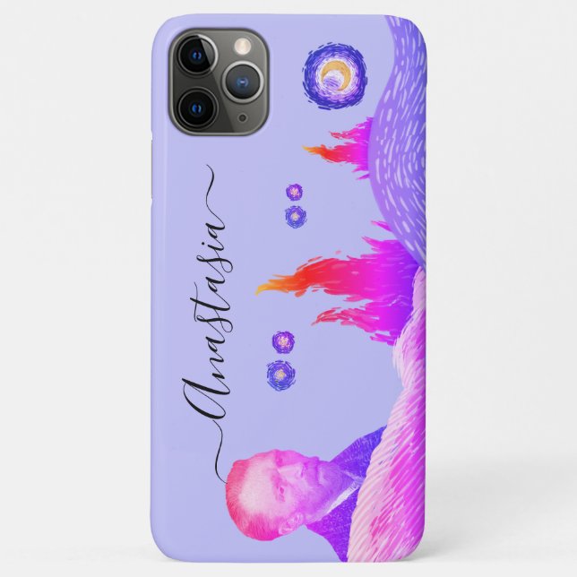 artist Starry Night editable violet Case-Mate iPhone Case (Back)