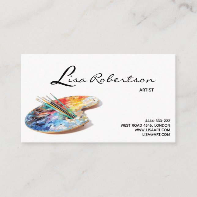 Artist Studio Art Draw School Teacher Palette Card (Front)