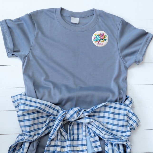 Artist Typography, Colourful, Modern, Stylish 3 Cm Round Badge (Creator Uploaded)