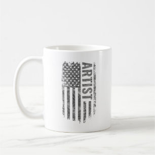 Artist USA Flag Distressed design Coffee Mug