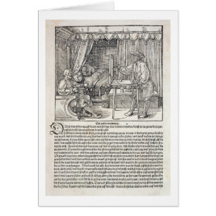 Artist using Durer's drawing machine to paint a fi