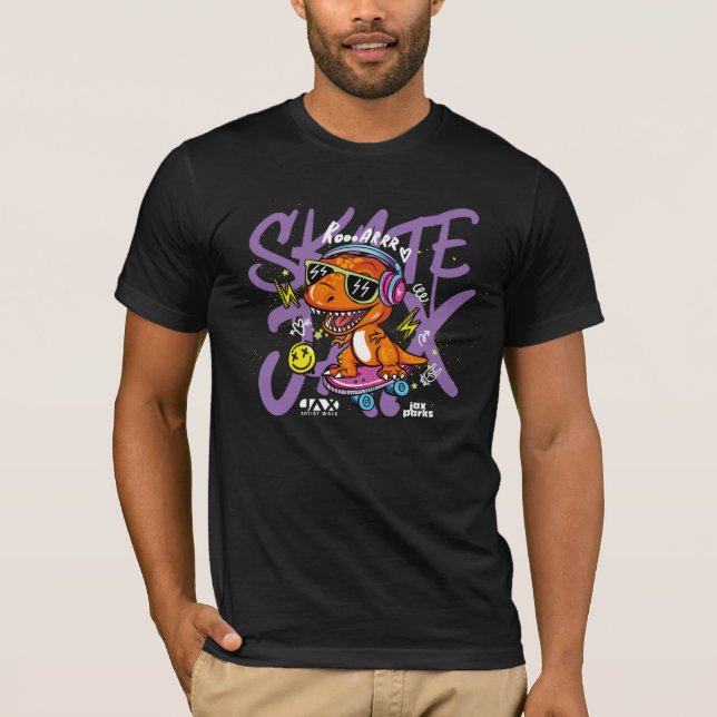 Artist Walk Skate Park Dino T-Shirt (Dark) (Front)
