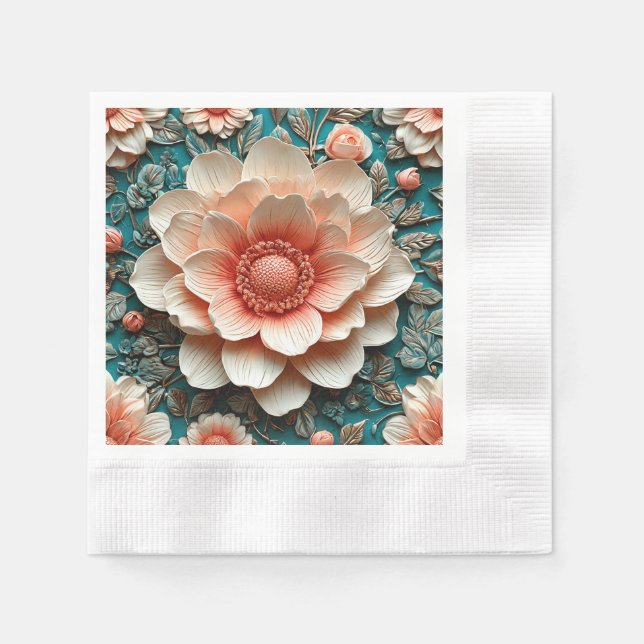 Artistic 3D Floral Arrangement Napkin (Front)