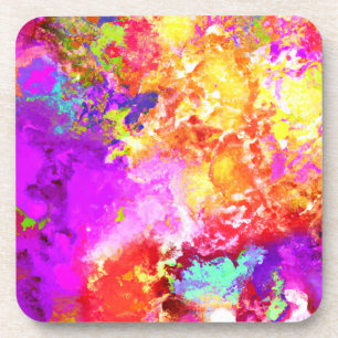 Artistic Abstract Color Explosions Coaster