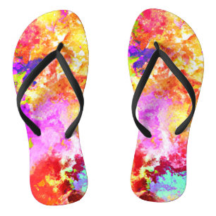 Artistic Abstract Color Explosions Thongs