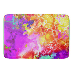 Artistic Abstract Colour Explosions Bath Mat