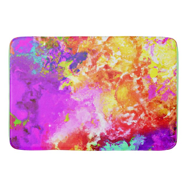 Artistic Abstract Colour Explosions Bath Mat (Front)