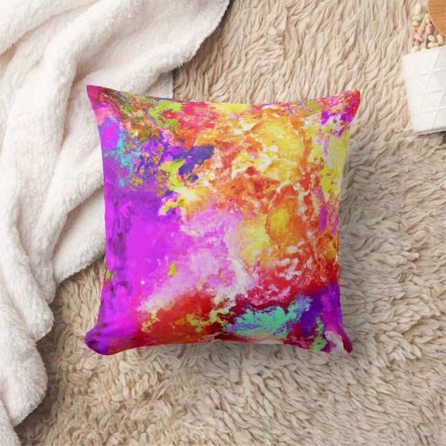 Artistic Abstract Colour Explosions Cushion (Blanket)
