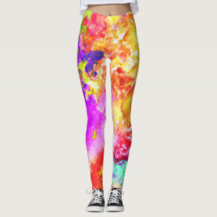 Artistic Abstract Colour Explosions Leggings