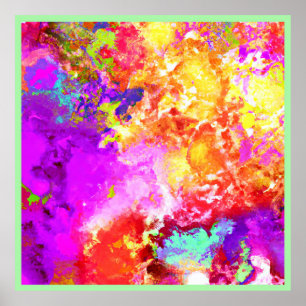 Artistic Abstract Colour Explosions Poster
