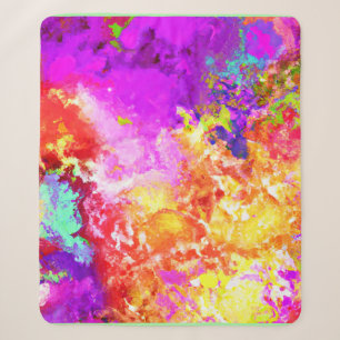 Artistic Abstract Colour Explosions Sherpa Blanket