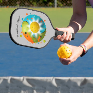 Artistic Abstract Colourful personalise Pickleball Paddle